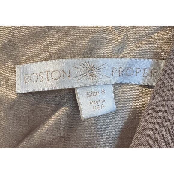 Boston Proper Tan Cowlneck Sheath Dress Career Womens Size 8 (732) - Picture 4 of 6